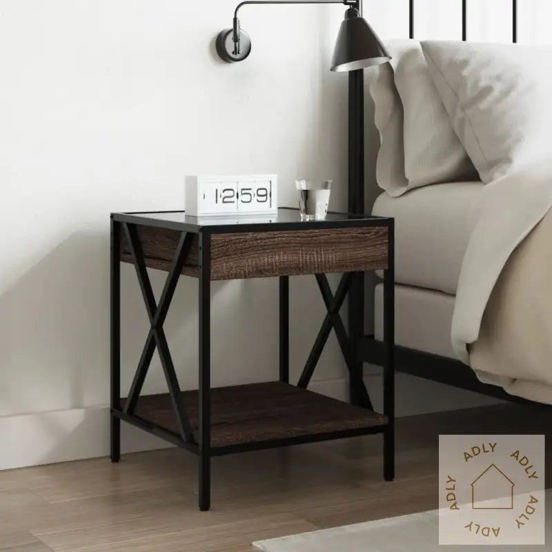 Salongbord Med Infinity Led Brun Eik 40X40X49 Cm