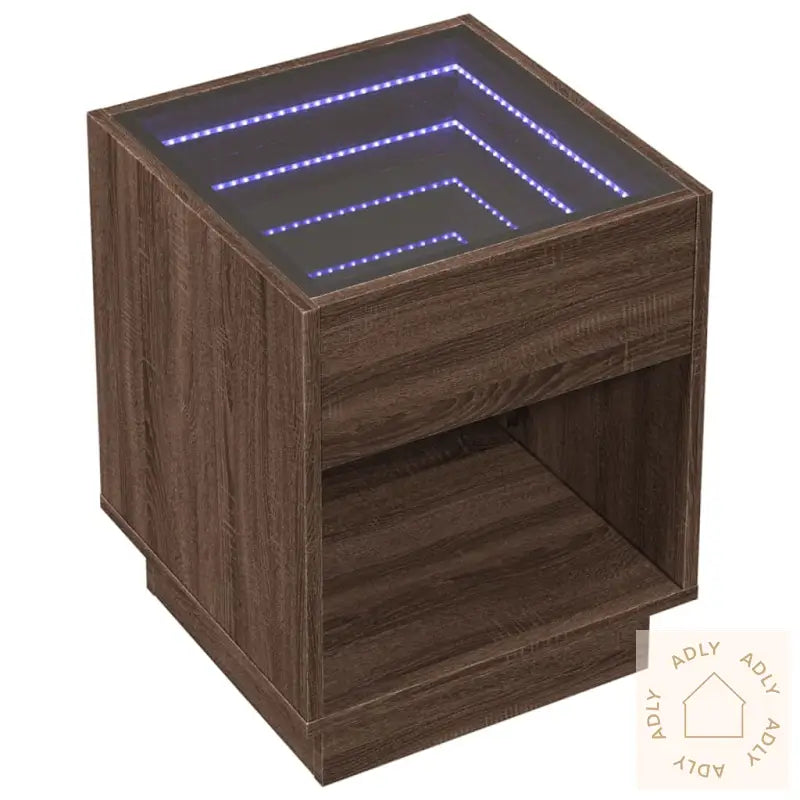 Salongbord Med Infinity Led Brun Eik 40X40X50 Cm
