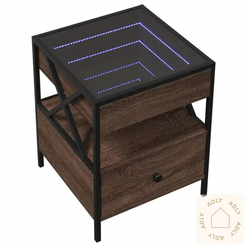 Salongbord Med Infinity Led Brun Eik 40X40X51 Cm