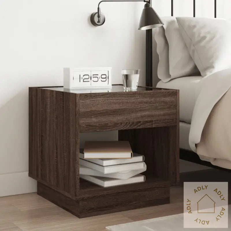 Salongbord Med Infinity Led Brun Eik 50X50X50 Cm