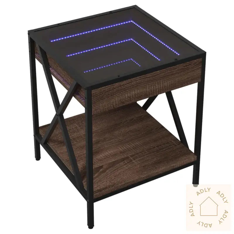 Salongbord Med Infinity Led Brun Eik 40X40X49 Cm