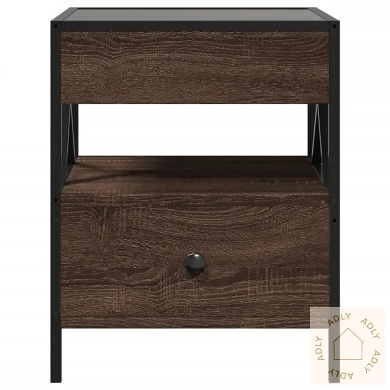 Salongbord Med Infinity Led Brun Eik 40X40X51 Cm