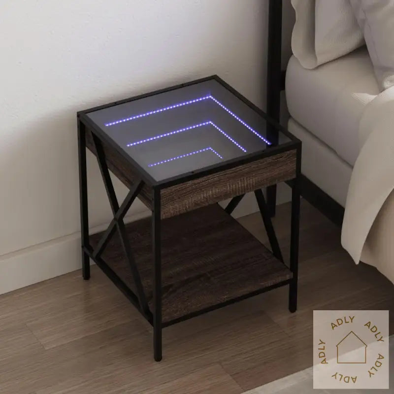 Salongbord Med Infinity Led Brun Eik 40X40X49 Cm