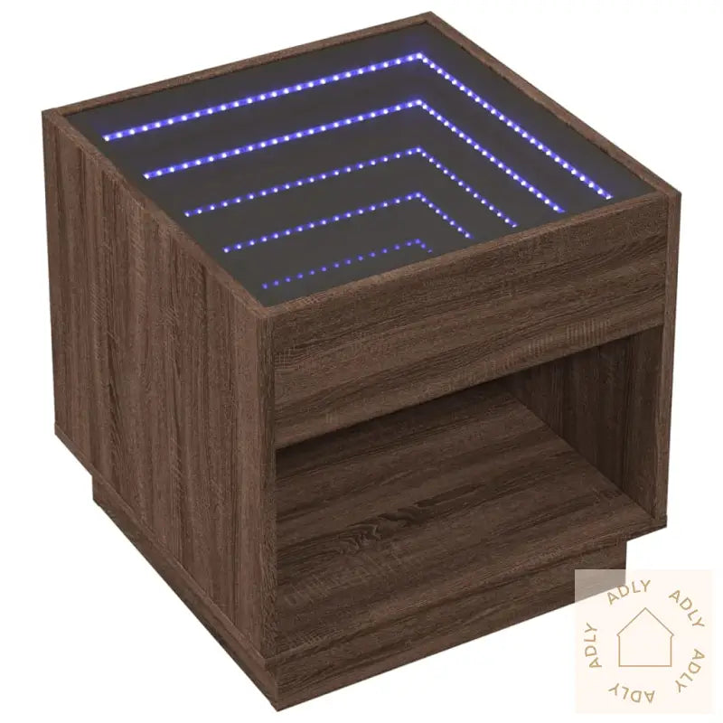 Salongbord Med Infinity Led Brun Eik 50X50X50 Cm