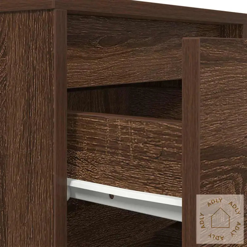 Nattbord Med Led Brun Eik 38X34X50 Cm