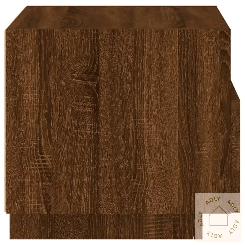 Nattbord Med Led 2 Stk Brun Eik 40X39X37 Cm