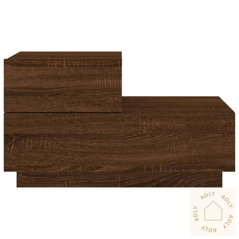 Nattbord Med Led Brun Eik 70X36X40,5 Cm