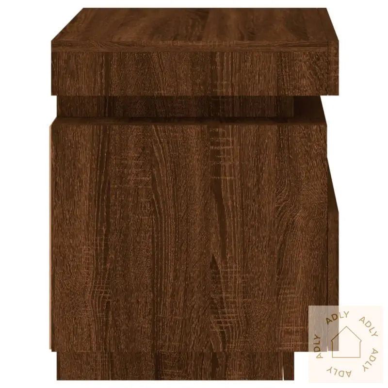 Nattbord Med Led Brun Eik 40X39X48,5 Cm