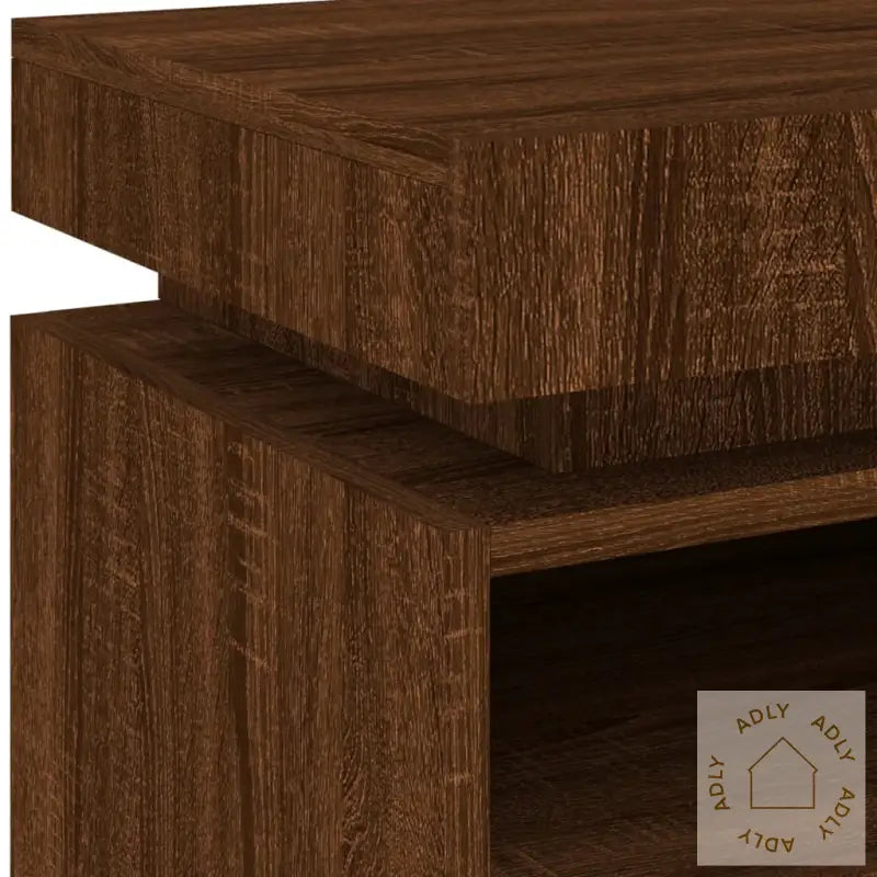 Nattbord Med Led Brun Eik 40X39X48,5 Cm
