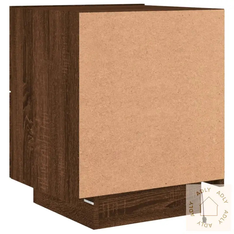 Nattbord Med Led 2 Stk Brun Eik Konstruert Tre