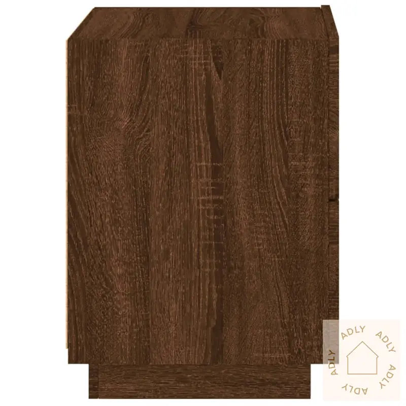 Nattbord Med Led 2 Stk Brun Eik Konstruert Tre