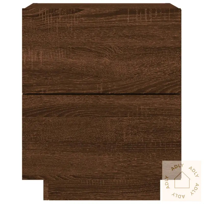 Nattbord Med Led 2 Stk Brun Eik Konstruert Tre