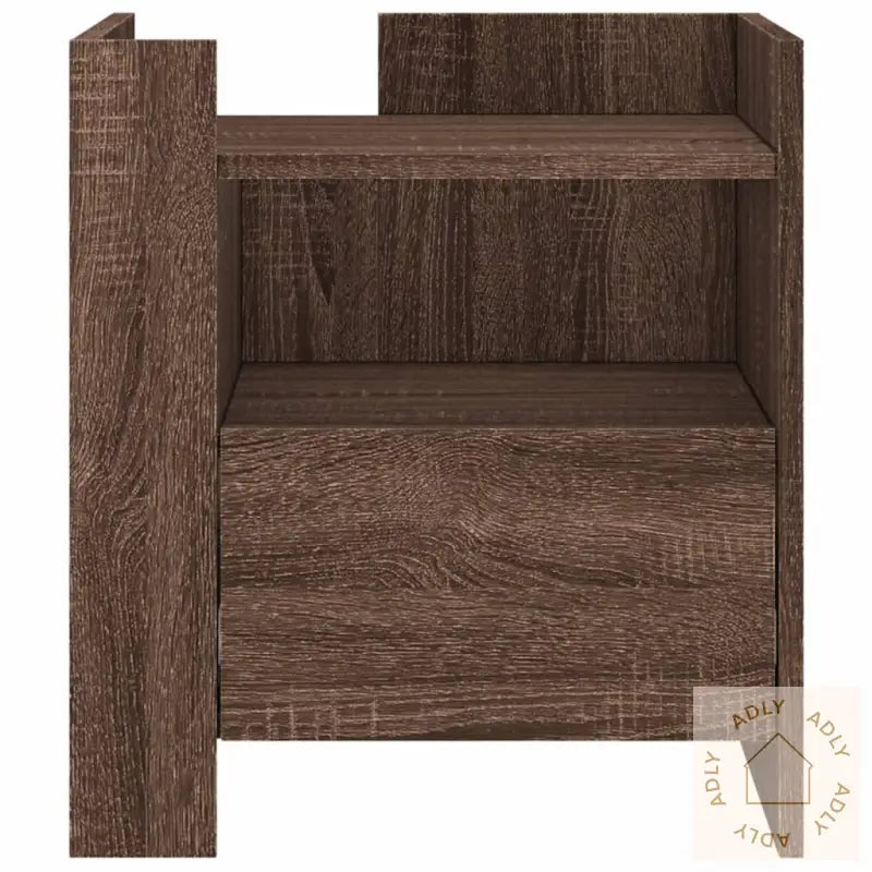 Nattbord Brun Eik 45X50X50 Cm Konstruert Tre