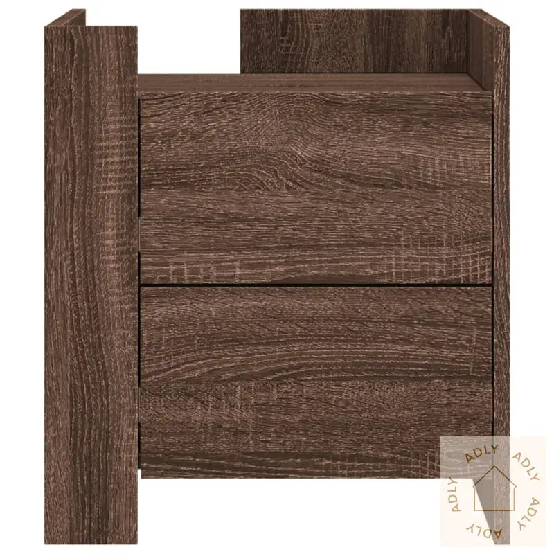 Nattbord Brun Eik 45X50X50 Cm Konstruert Tre