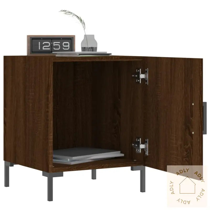 Nattbord 2 Stk Brun Eik 40X40X50 Cm Konstruert Tre