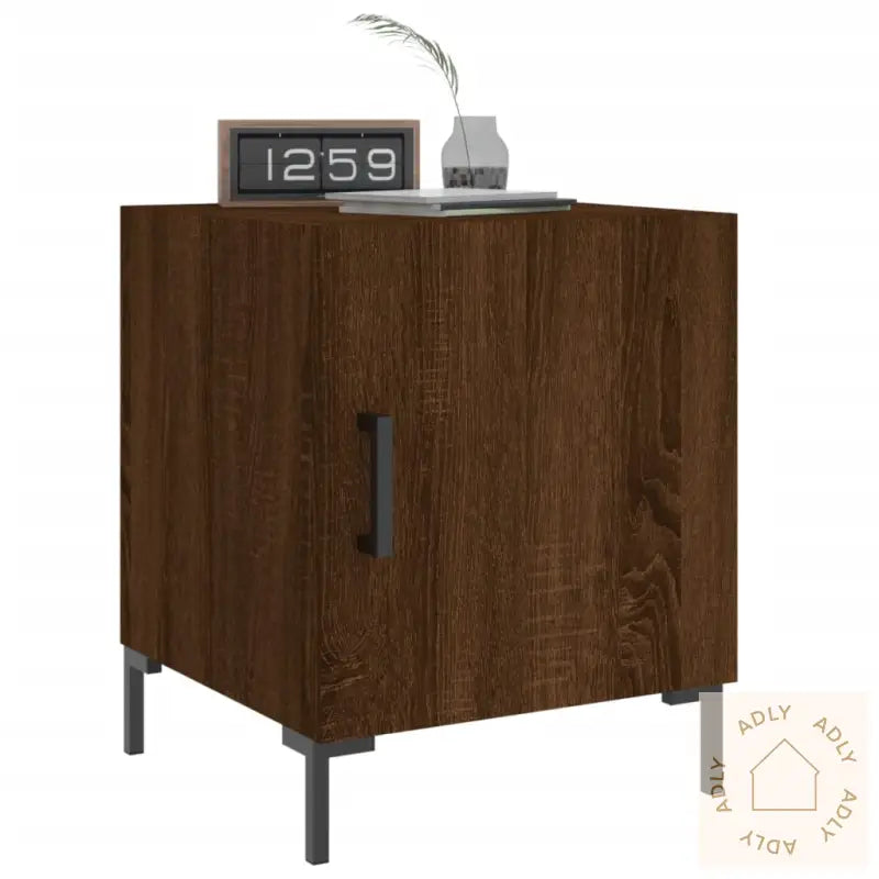 Nattbord 2 Stk Brun Eik 40X40X50 Cm Konstruert Tre