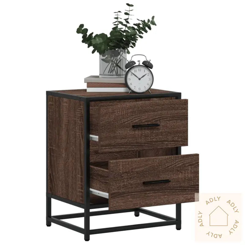 Nattbord Brun Eik 40X31X50 Cm Konstruert Tre