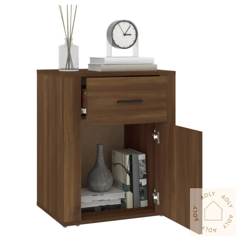 Nattbord Brun Eik 50X36X60 Cm Konstruert Tre