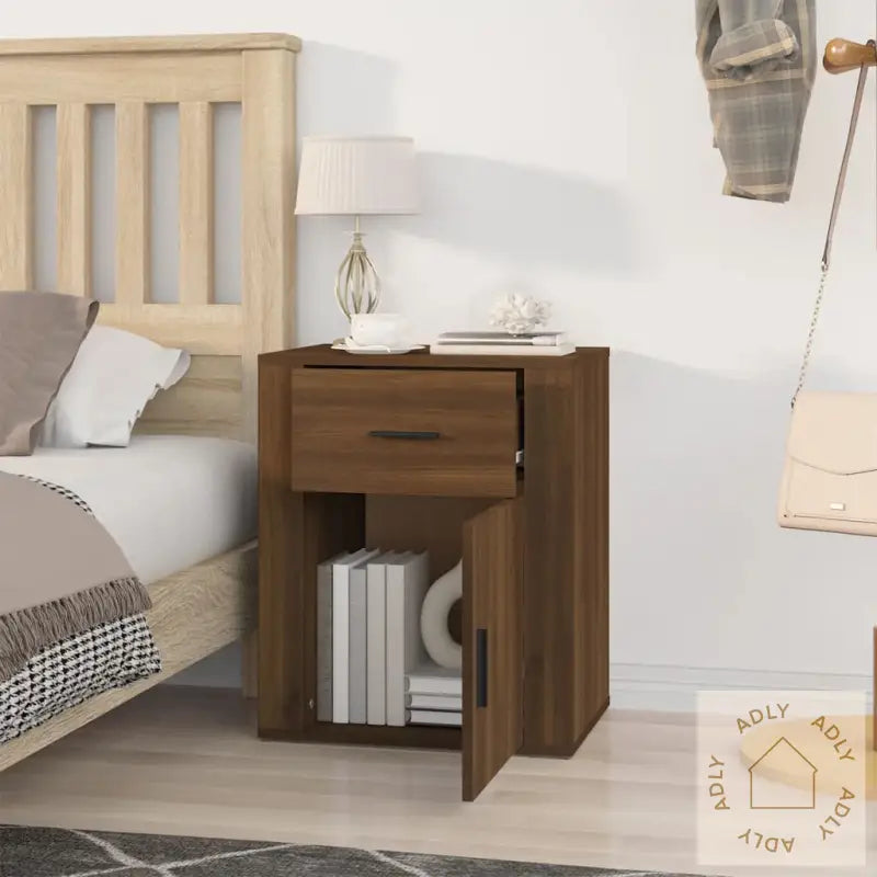 Nattbord Brun Eik 50X36X60 Cm Konstruert Tre