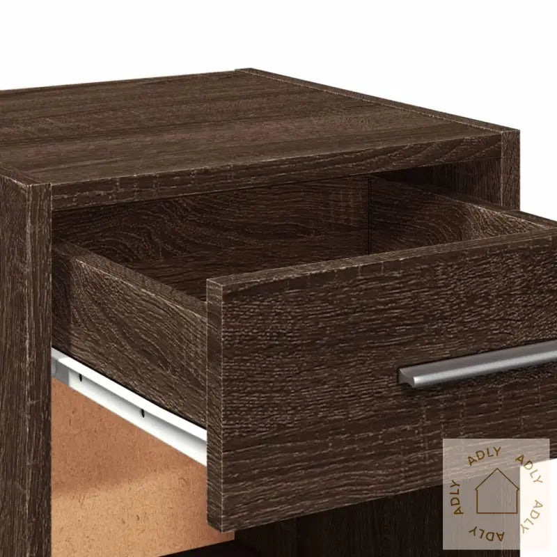Nattbord Brun Eik 35X34X65 Cm Konstruert Tre