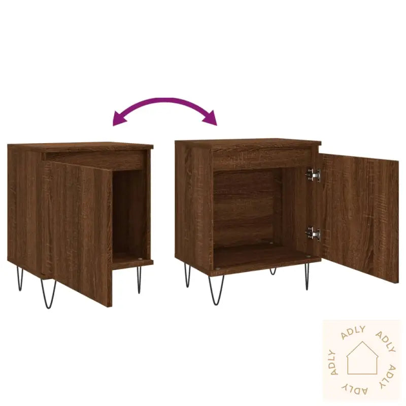 Nattbord Brun Eik 40X30X50 Cm Konstruert Tre