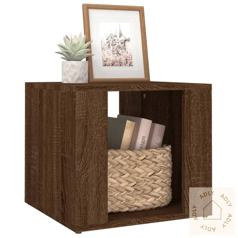 Nattbord Brun Eik 41X40X36 Cm Konstruert Tre