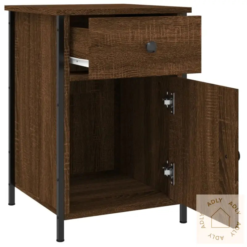 Nattbord 2 Stk Brun Eik 40X42X60 Cm Konstruert Tre