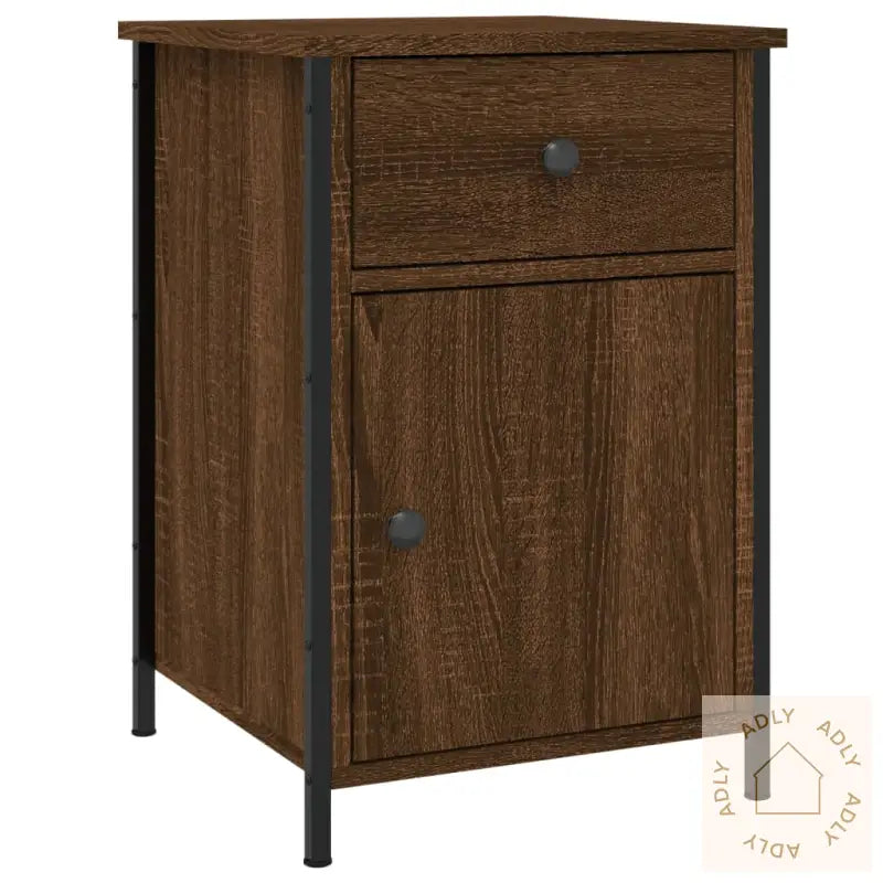 Nattbord 2 Stk Brun Eik 40X42X60 Cm Konstruert Tre