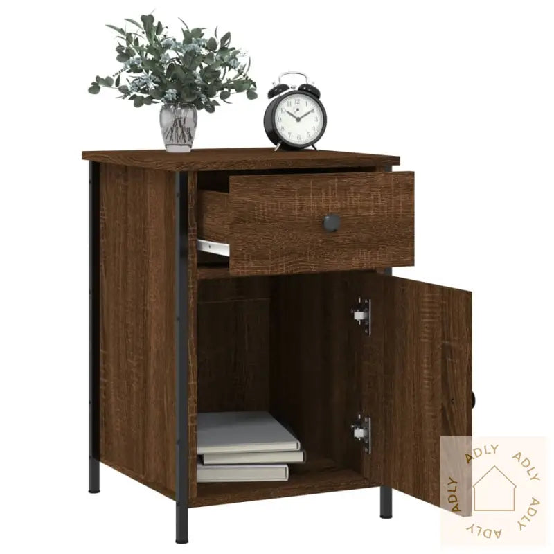 Nattbord 2 Stk Brun Eik 40X42X60 Cm Konstruert Tre