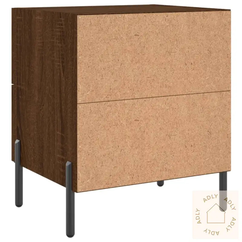 Nattbord 2 Stk Brun Eik 40X35X47,5 Cm Konstruert Tre