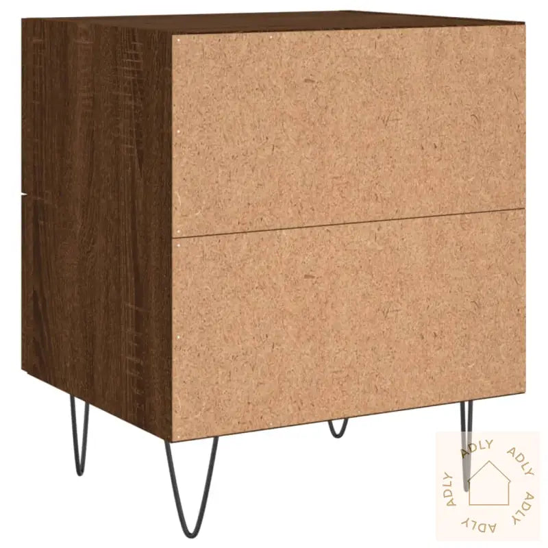 Nattbord 2 Stk Brun Eik 40X35X47,5 Cm Konstruert Tre