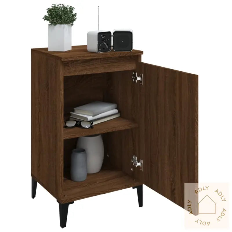 Nattbord Brun Eik 40X35X70 Cm Konstruert Tre