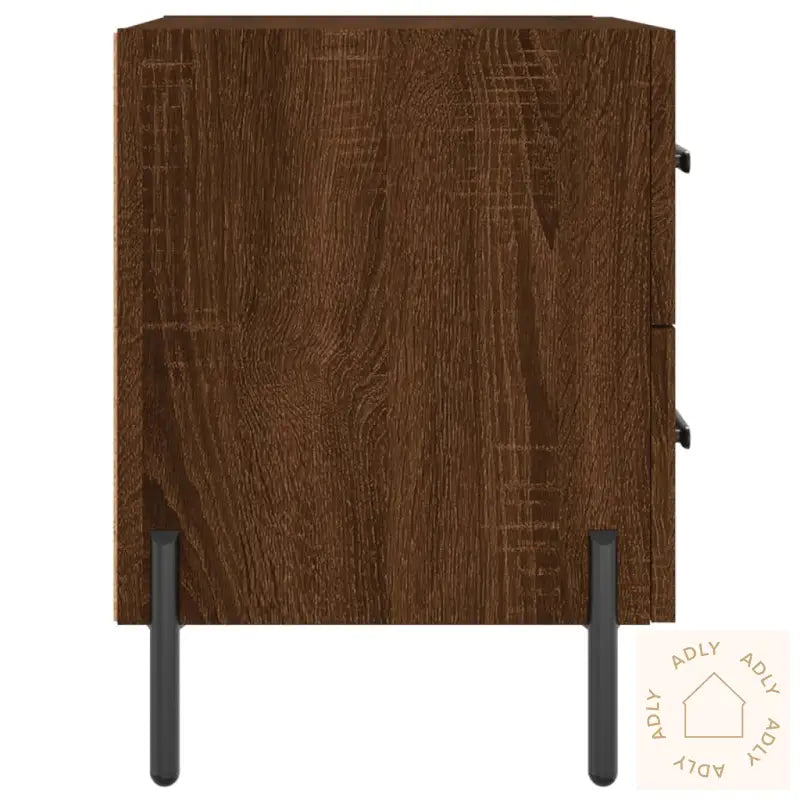Nattbord 2 Stk Brun Eik 40X35X47,5 Cm Konstruert Tre