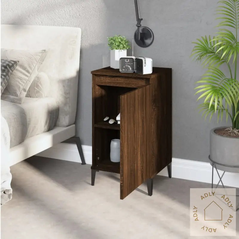 Nattbord Brun Eik 40X35X70 Cm Konstruert Tre
