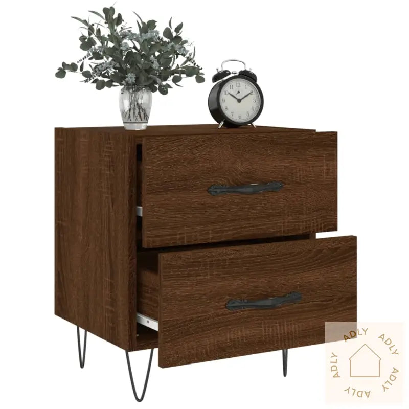 Nattbord Brun Eik 40X35X47,5 Cm Konstruert Tre