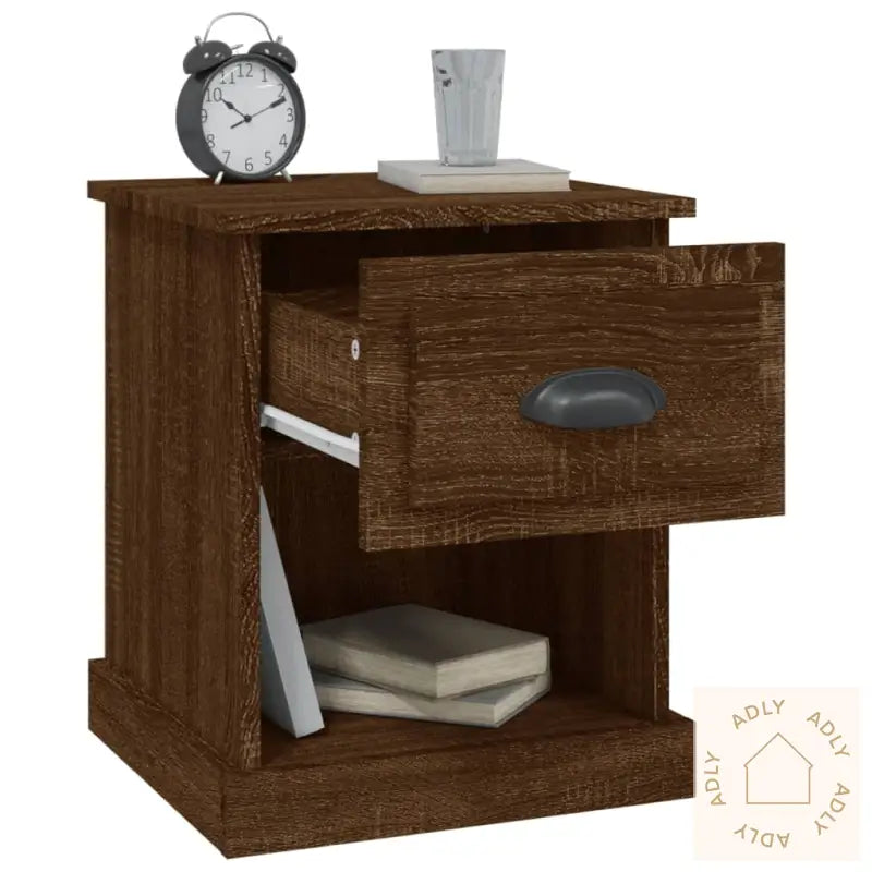 Nattbord 2 Stk Brun Eik 39X39X47,5 Cm Konstruert Tre