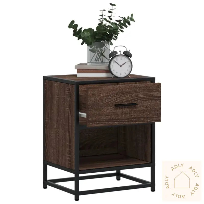 Nattbord Brun Eik 40X31X50 Cm Konstruert Tre