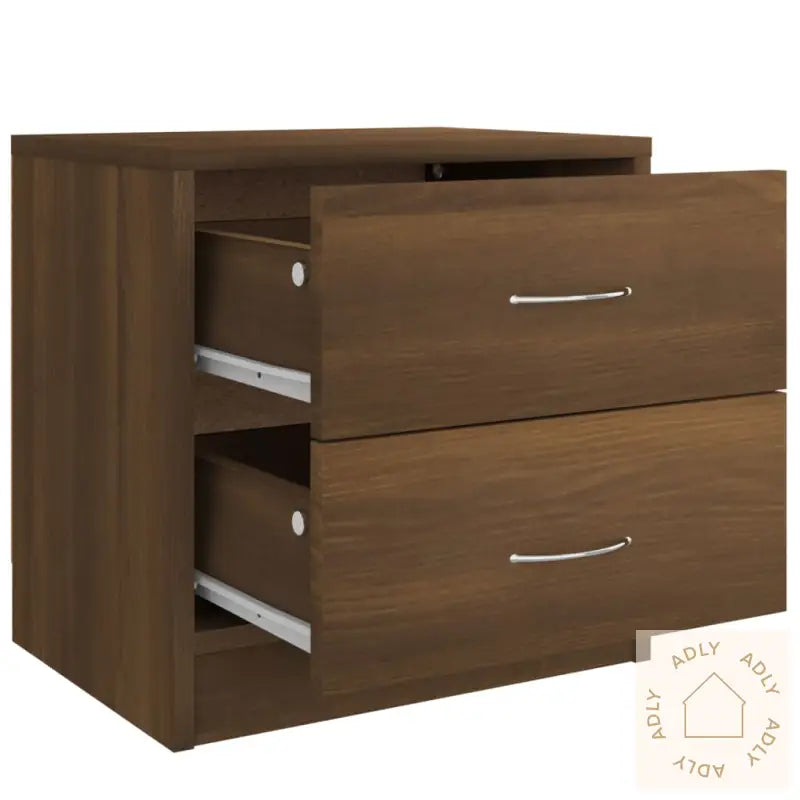 Nattbord 2 Stk Brun Eik 40X30X40 Cm Sponplate