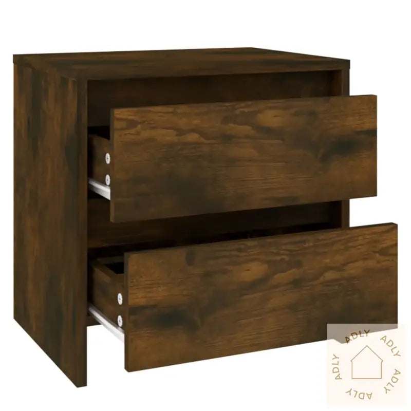 Nattbord 2 Stk Røkt Eik 45X34,5X44,5 Cm Konstruert Tre