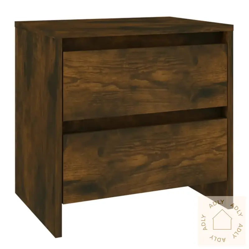 Nattbord 2 Stk Røkt Eik 45X34,5X44,5 Cm Konstruert Tre