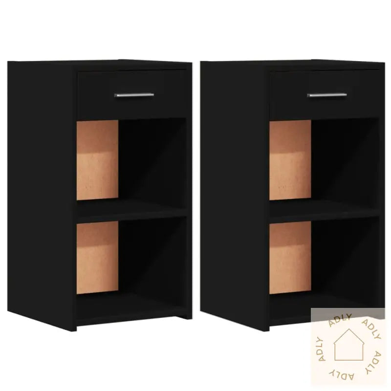 Nattbord 2 Stk Svart 35X34X65 Cm Konstruert Tre