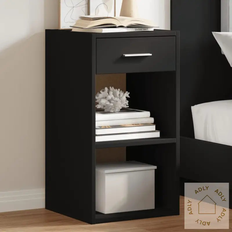 Nattbord 2 Stk Svart 35X34X65 Cm Konstruert Tre