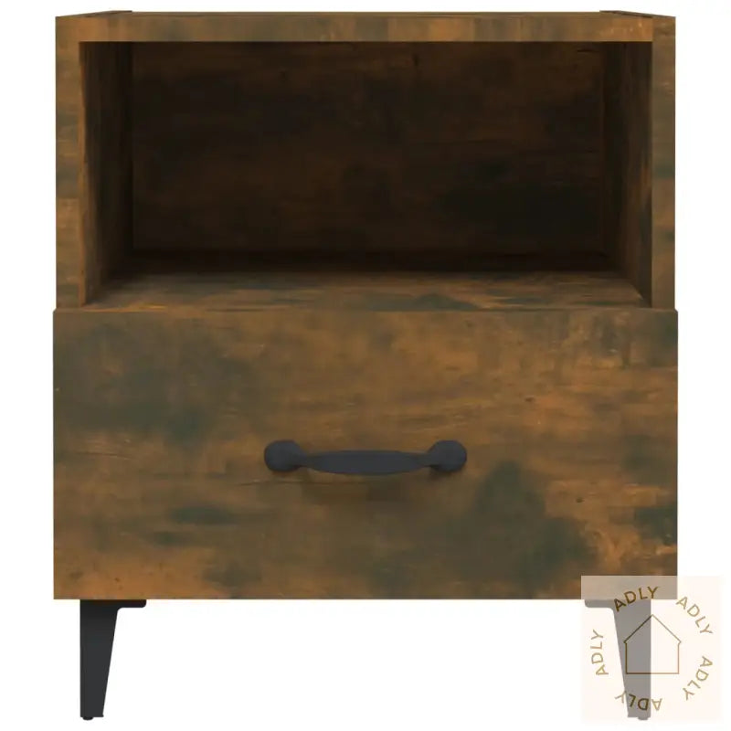 Nattbord 2 Stk Røkt Eik Konstruert Tre