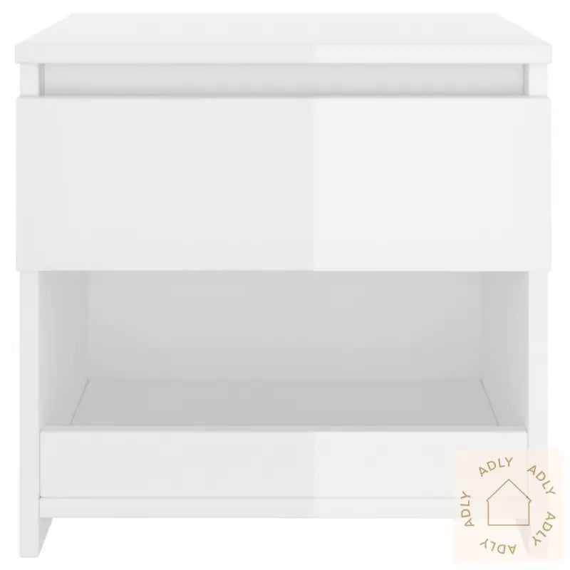 Nattbord 2 Stk Høyglans Hvit 40X30X39 Cm Konstruert Tre