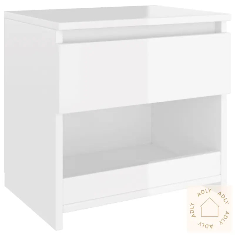 Nattbord 2 Stk Høyglans Hvit 40X30X39 Cm Konstruert Tre