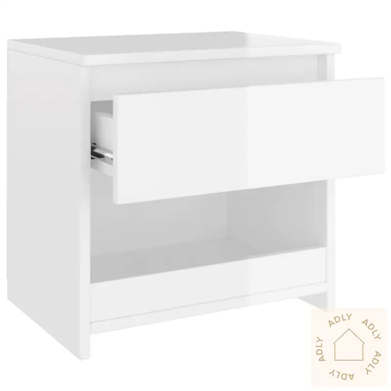 Nattbord 2 Stk Høyglans Hvit 40X30X39 Cm Konstruert Tre