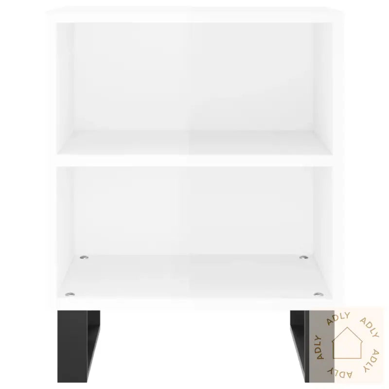 Nattbord 2 Stk Høyglans Hvit 40X30X50 Cm Konstruert Tre