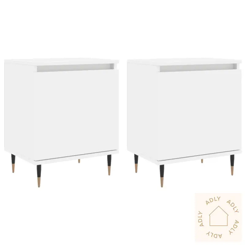 Nattbord 2 Stk Hvit 40X30X50 Cm Konstruert Tre