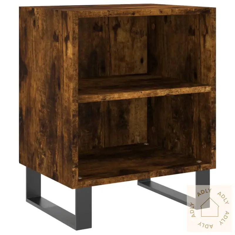 Nattbord 2 Stk Røkt Eik 40X30X50 Cm Konstruert Tre