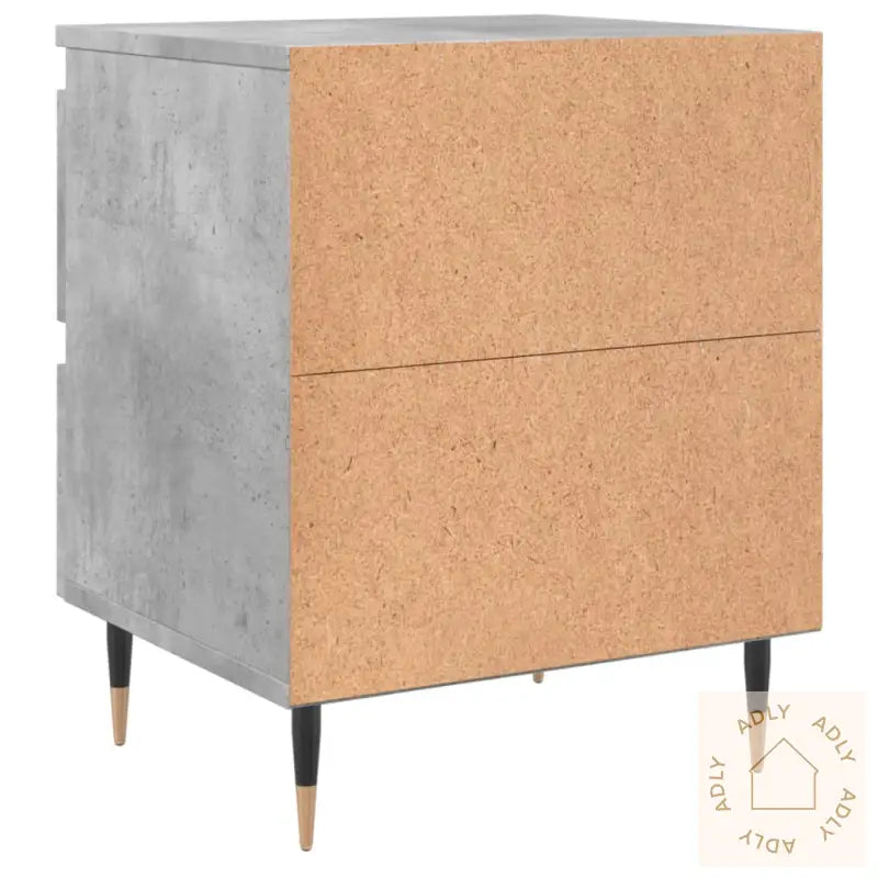 Nattbord 2 Stk Betonggrå 40X35X50 Cm Konstruert Tre
